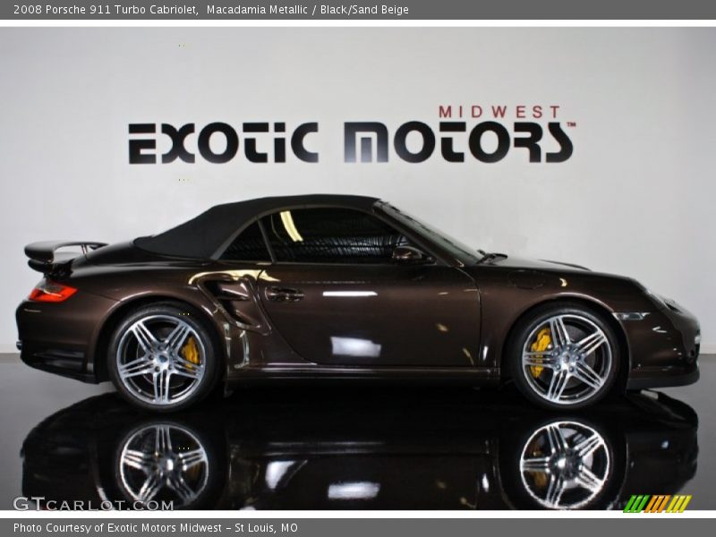 Macadamia Metallic / Black/Sand Beige 2008 Porsche 911 Turbo Cabriolet
