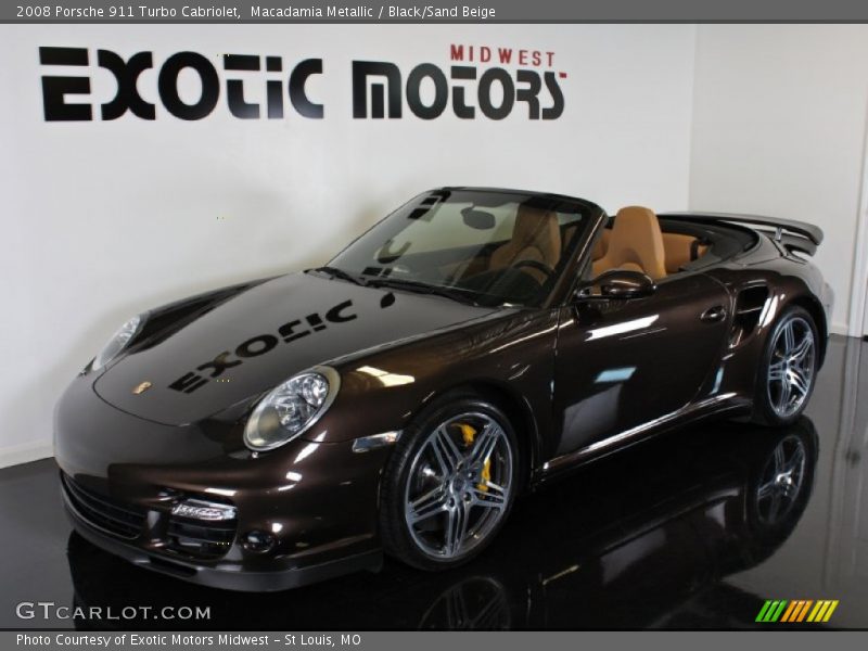 Macadamia Metallic / Black/Sand Beige 2008 Porsche 911 Turbo Cabriolet
