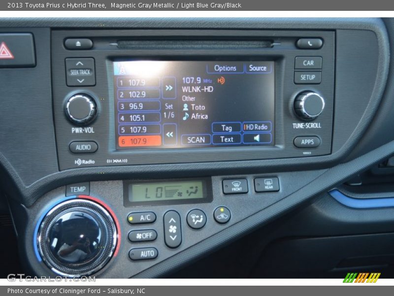 Magnetic Gray Metallic / Light Blue Gray/Black 2013 Toyota Prius c Hybrid Three