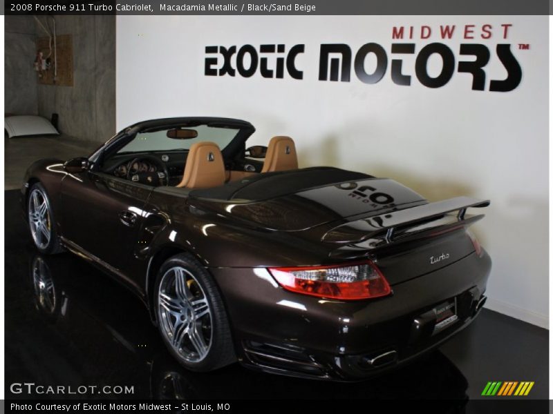 Macadamia Metallic / Black/Sand Beige 2008 Porsche 911 Turbo Cabriolet