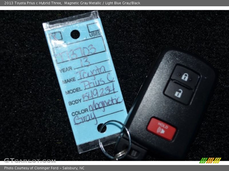 Magnetic Gray Metallic / Light Blue Gray/Black 2013 Toyota Prius c Hybrid Three