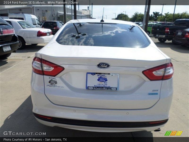 White Platinum / Dune 2014 Ford Fusion SE EcoBoost