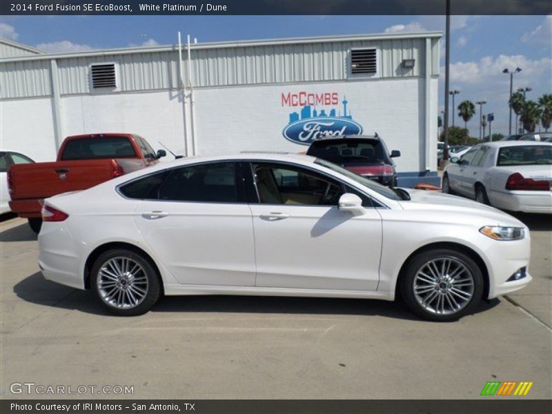 White Platinum / Dune 2014 Ford Fusion SE EcoBoost