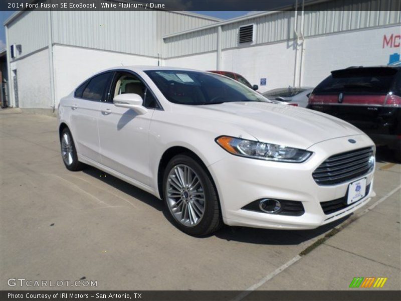 White Platinum / Dune 2014 Ford Fusion SE EcoBoost