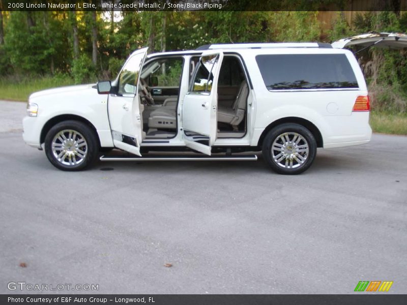 White Suede Metallic / Stone/Black Piping 2008 Lincoln Navigator L Elite
