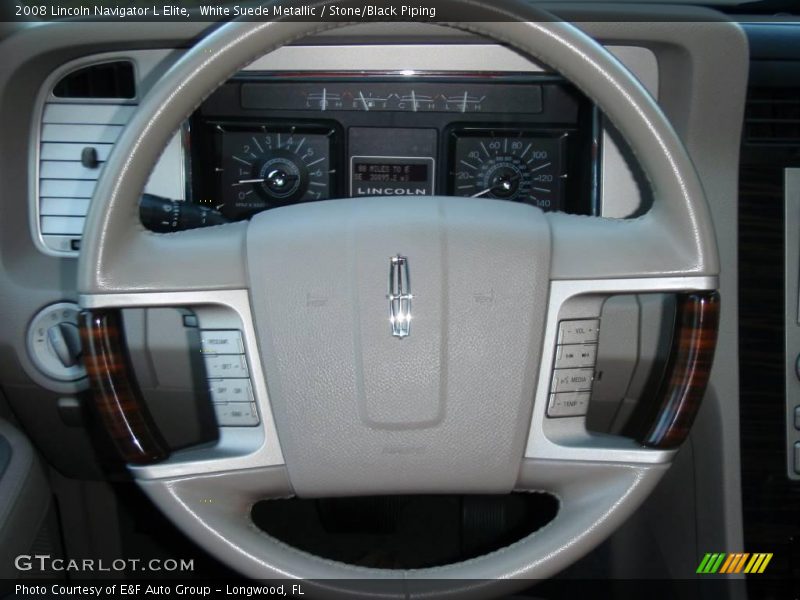 White Suede Metallic / Stone/Black Piping 2008 Lincoln Navigator L Elite