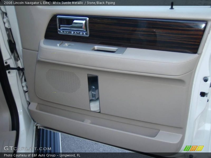 White Suede Metallic / Stone/Black Piping 2008 Lincoln Navigator L Elite