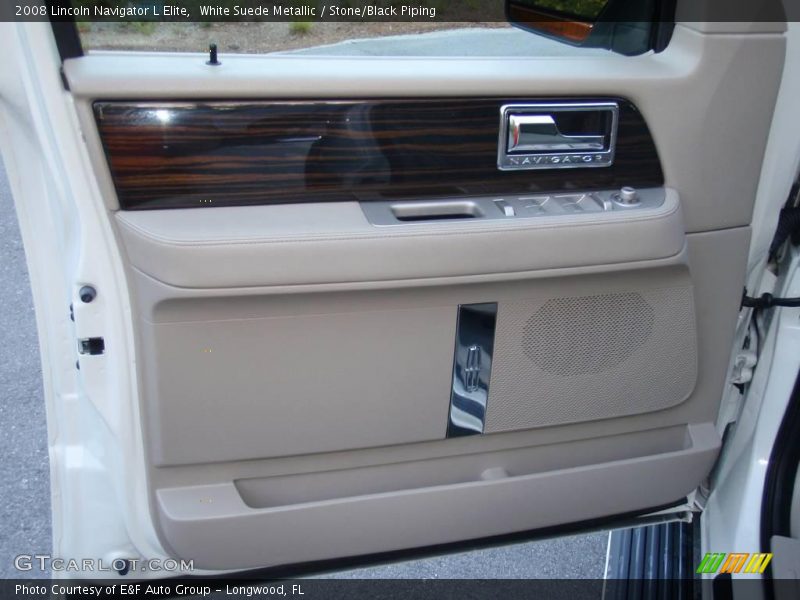 White Suede Metallic / Stone/Black Piping 2008 Lincoln Navigator L Elite