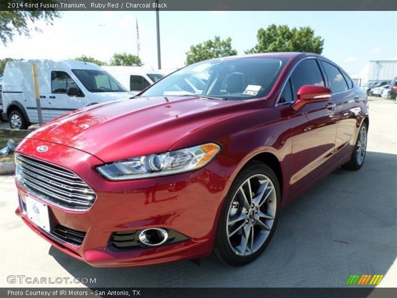 Ruby Red / Charcoal Black 2014 Ford Fusion Titanium