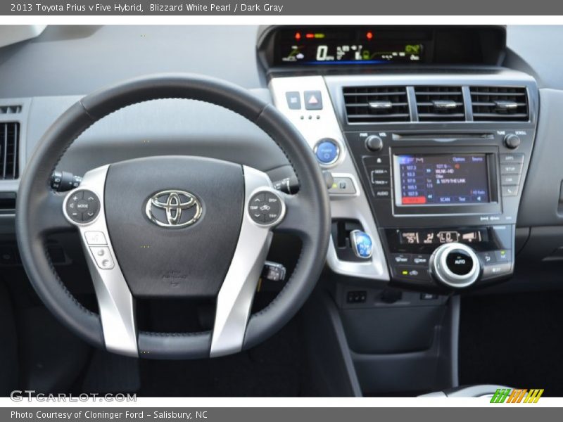 Blizzard White Pearl / Dark Gray 2013 Toyota Prius v Five Hybrid