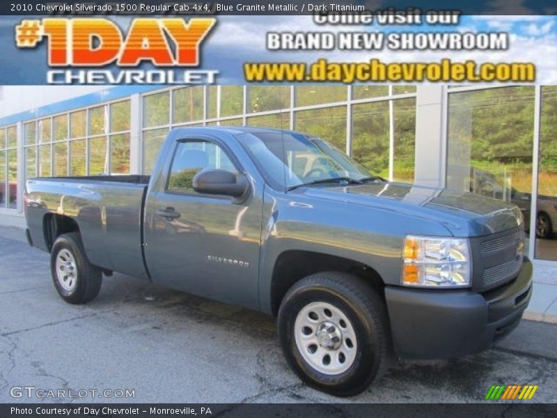 Blue Granite Metallic / Dark Titanium 2010 Chevrolet Silverado 1500 Regular Cab 4x4