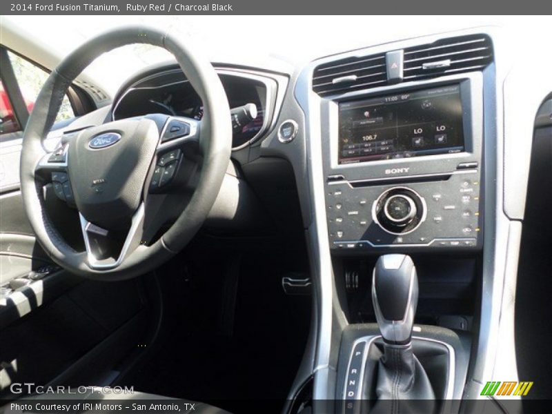 Ruby Red / Charcoal Black 2014 Ford Fusion Titanium