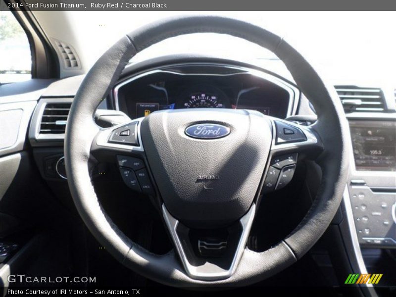 Ruby Red / Charcoal Black 2014 Ford Fusion Titanium