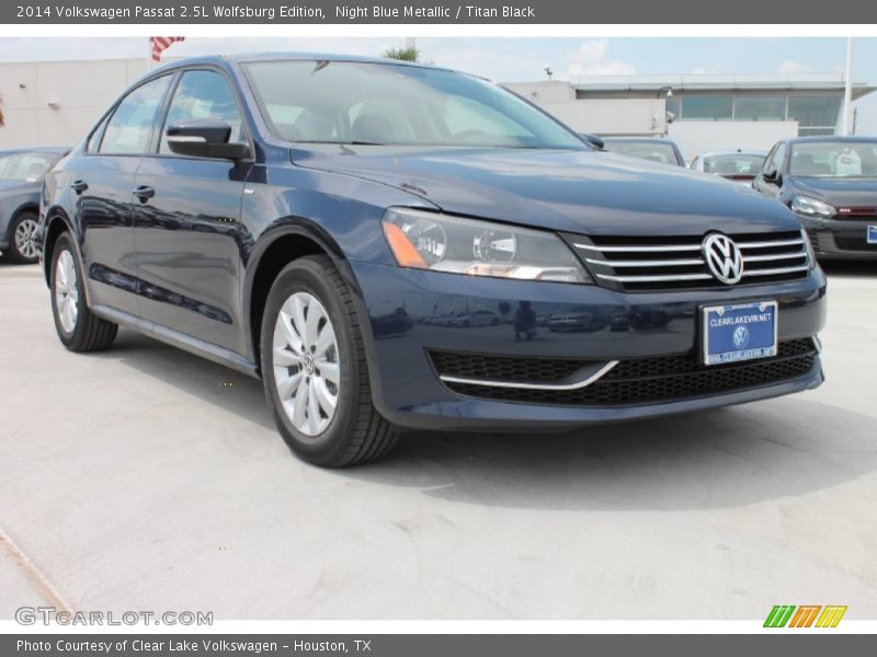 Night Blue Metallic / Titan Black 2014 Volkswagen Passat 2.5L Wolfsburg Edition