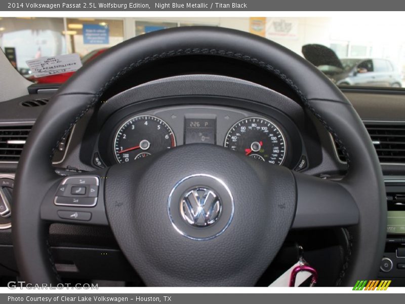 Night Blue Metallic / Titan Black 2014 Volkswagen Passat 2.5L Wolfsburg Edition