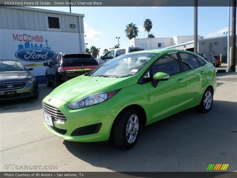 Green Envy / Charcoal Black 2014 Ford Fiesta SE Sedan