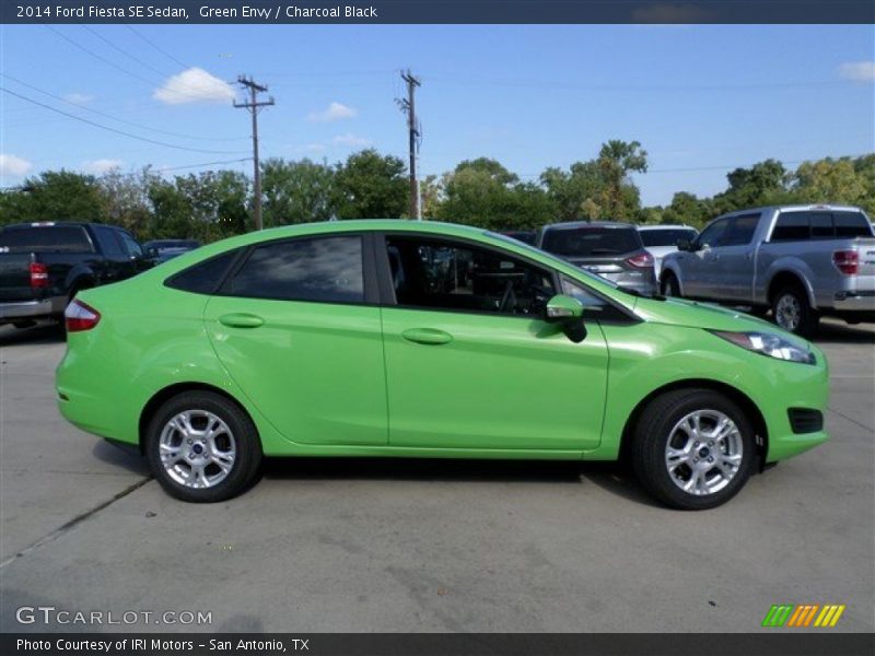 Green Envy / Charcoal Black 2014 Ford Fiesta SE Sedan