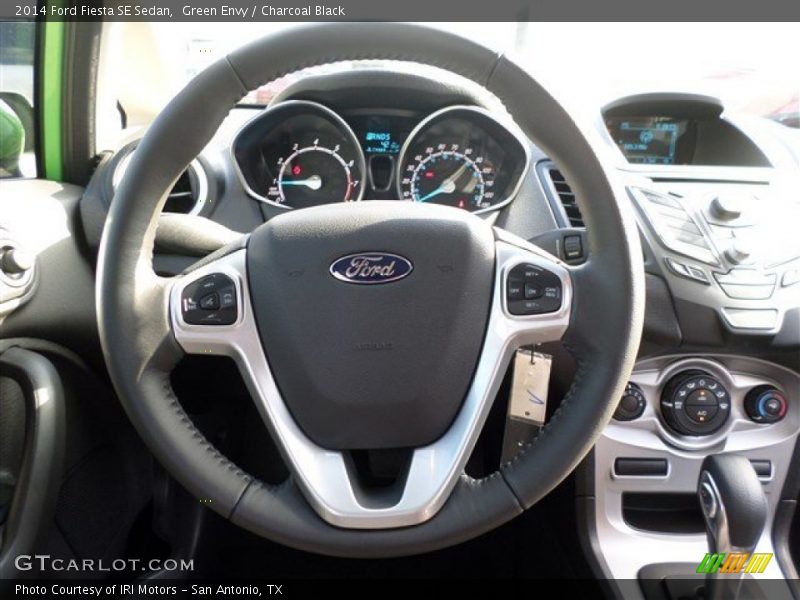 Green Envy / Charcoal Black 2014 Ford Fiesta SE Sedan