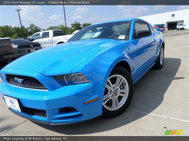 Grabber Blue / Charcoal Black 2013 Ford Mustang V6 Coupe