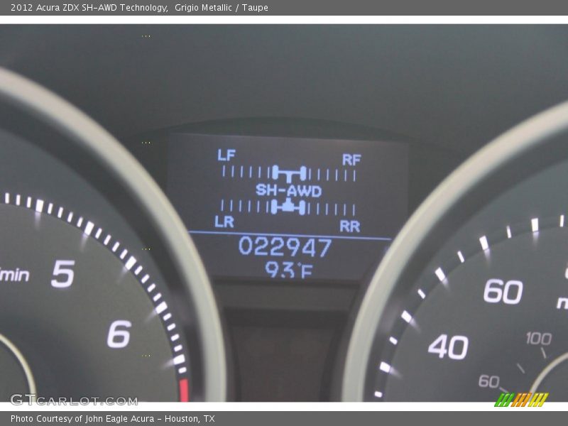 Grigio Metallic / Taupe 2012 Acura ZDX SH-AWD Technology