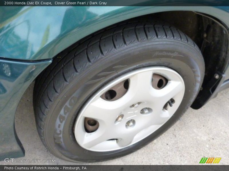 Clover Green Pearl / Dark Gray 2000 Honda Civic EX Coupe