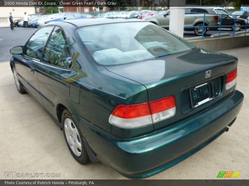 Clover Green Pearl / Dark Gray 2000 Honda Civic EX Coupe