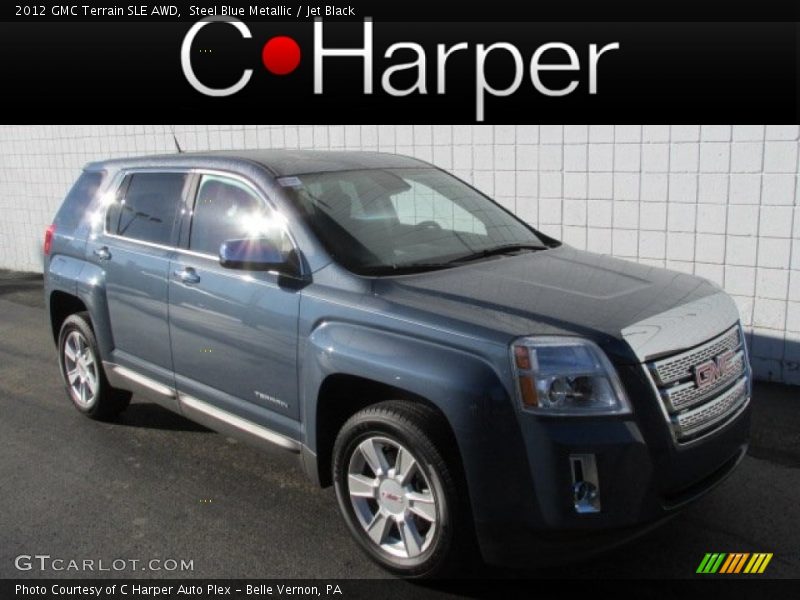 Steel Blue Metallic / Jet Black 2012 GMC Terrain SLE AWD