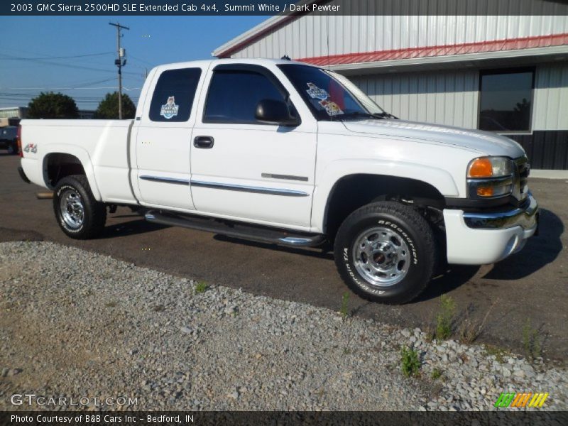 Summit White / Dark Pewter 2003 GMC Sierra 2500HD SLE Extended Cab 4x4
