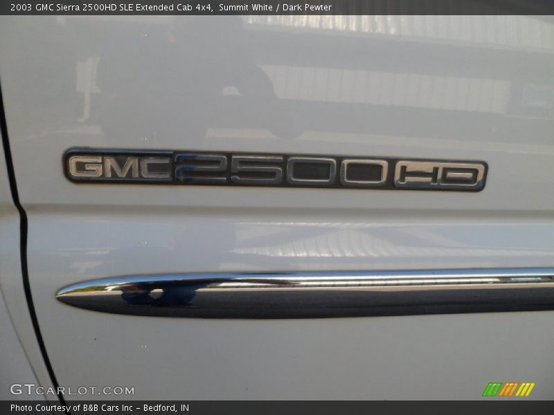 Summit White / Dark Pewter 2003 GMC Sierra 2500HD SLE Extended Cab 4x4