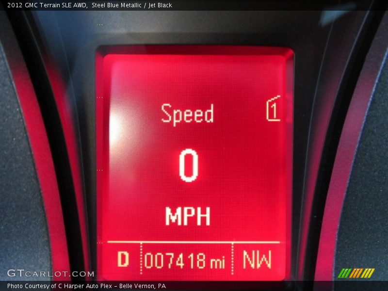 Steel Blue Metallic / Jet Black 2012 GMC Terrain SLE AWD