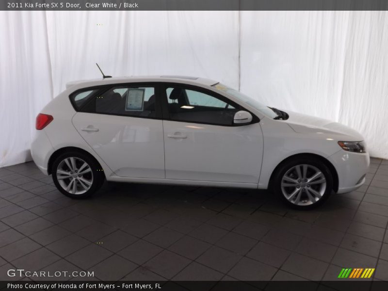 Clear White / Black 2011 Kia Forte SX 5 Door