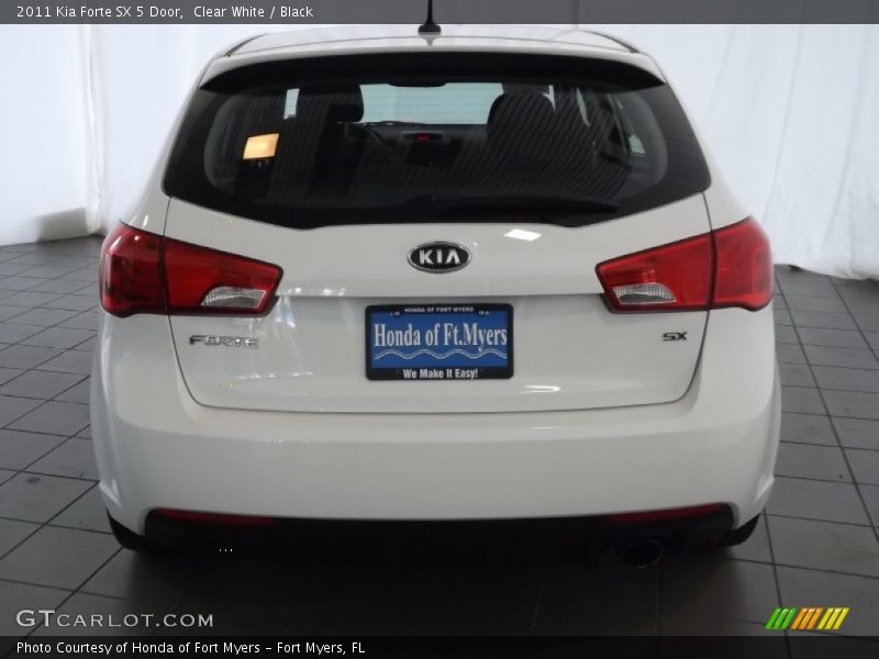 Clear White / Black 2011 Kia Forte SX 5 Door
