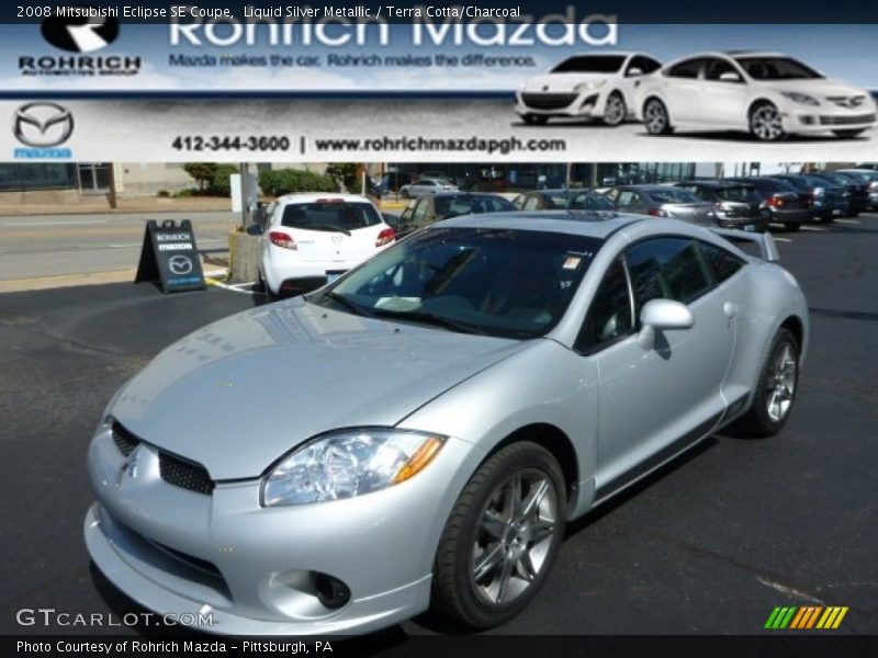 Liquid Silver Metallic / Terra Cotta/Charcoal 2008 Mitsubishi Eclipse SE Coupe