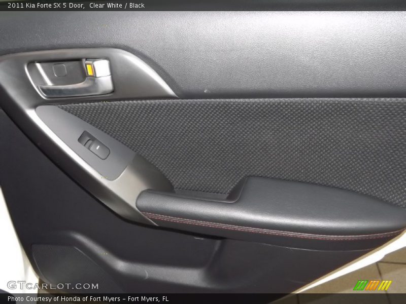 Clear White / Black 2011 Kia Forte SX 5 Door