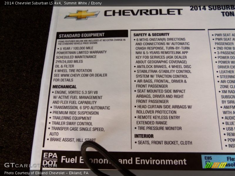 Summit White / Ebony 2014 Chevrolet Suburban LS 4x4