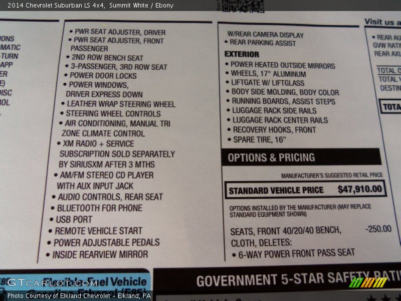 Summit White / Ebony 2014 Chevrolet Suburban LS 4x4