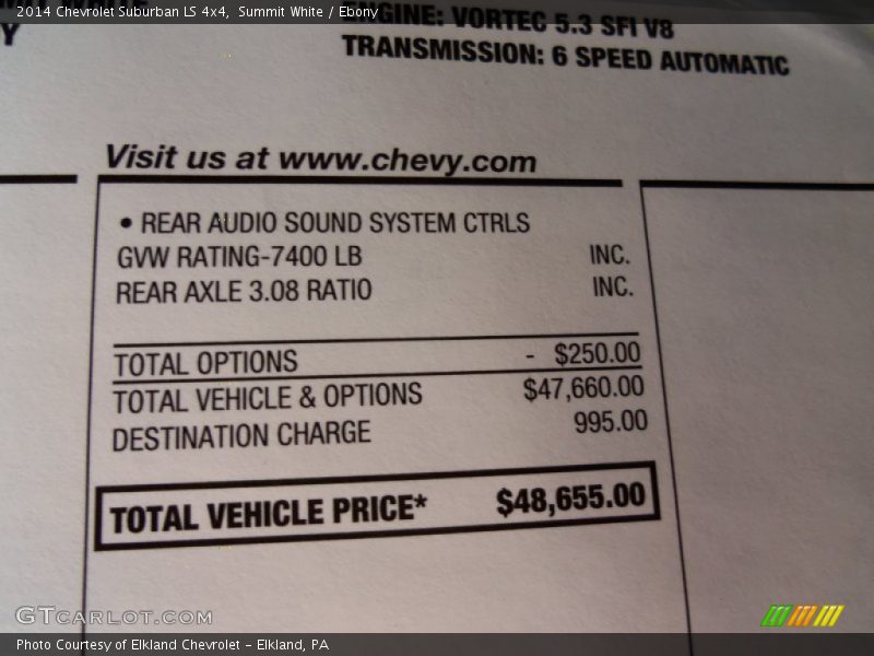 Summit White / Ebony 2014 Chevrolet Suburban LS 4x4