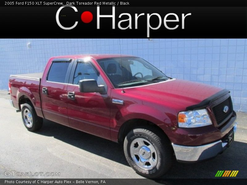 Dark Toreador Red Metallic / Black 2005 Ford F150 XLT SuperCrew