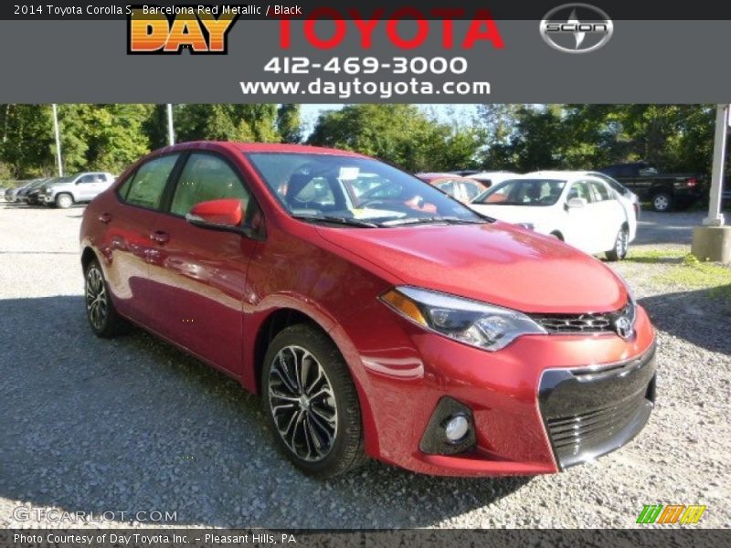 Barcelona Red Metallic / Black 2014 Toyota Corolla S