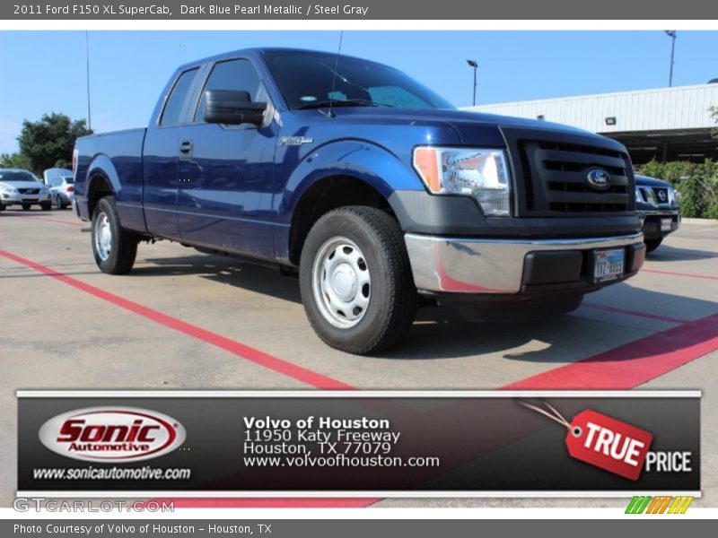 Dark Blue Pearl Metallic / Steel Gray 2011 Ford F150 XL SuperCab