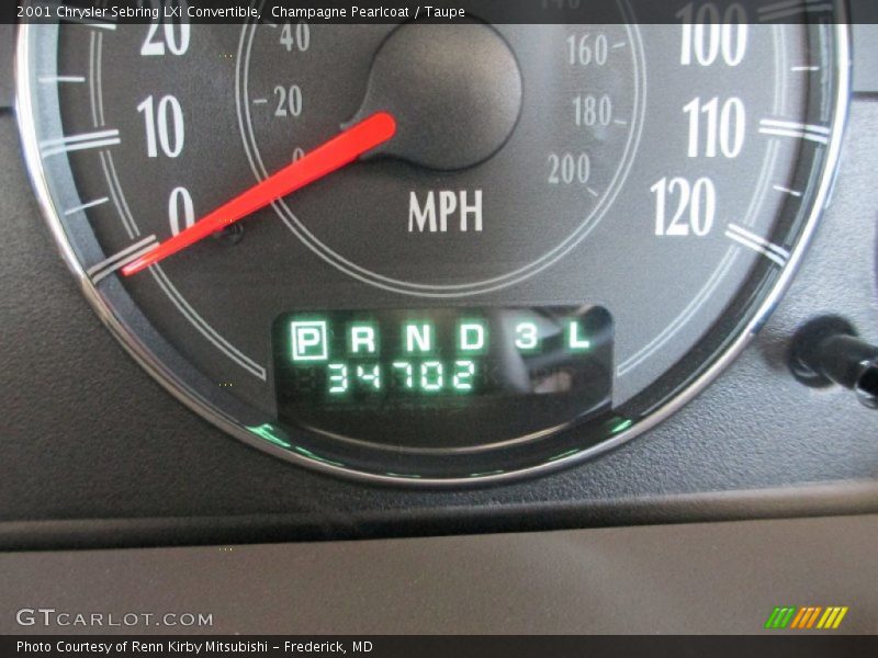 Champagne Pearlcoat / Taupe 2001 Chrysler Sebring LXi Convertible