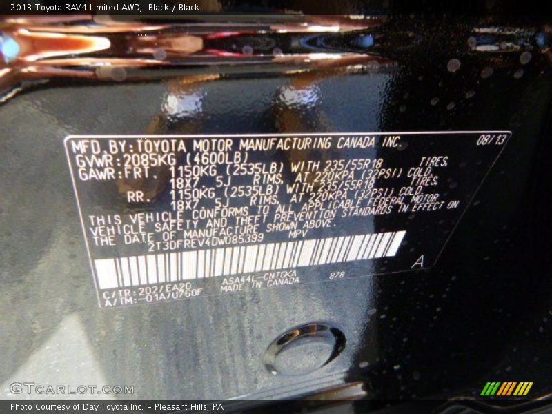 Black / Black 2013 Toyota RAV4 Limited AWD