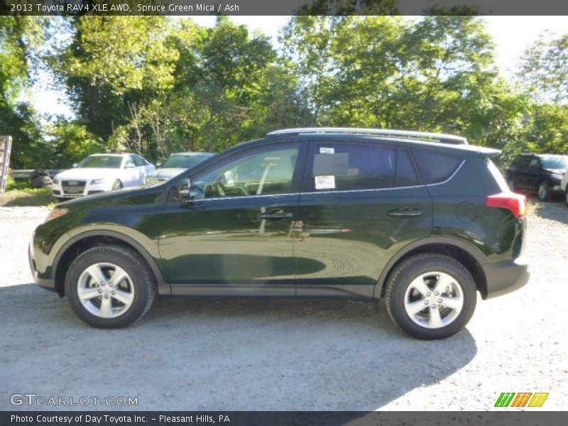 Spruce Green Mica / Ash 2013 Toyota RAV4 XLE AWD