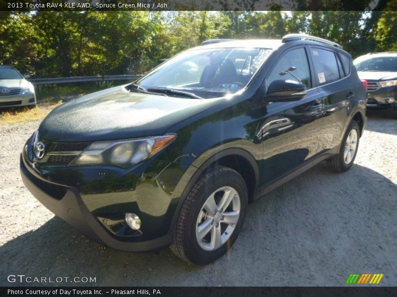 Spruce Green Mica / Ash 2013 Toyota RAV4 XLE AWD