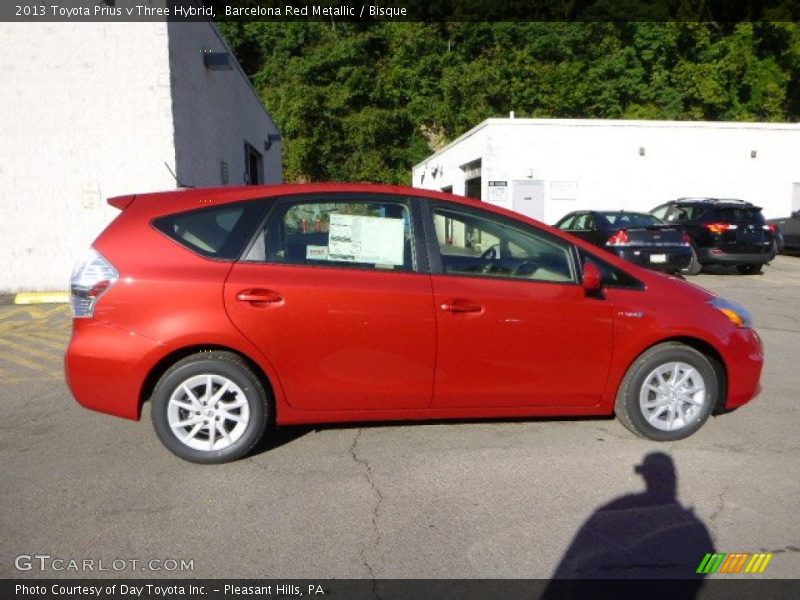 Barcelona Red Metallic / Bisque 2013 Toyota Prius v Three Hybrid