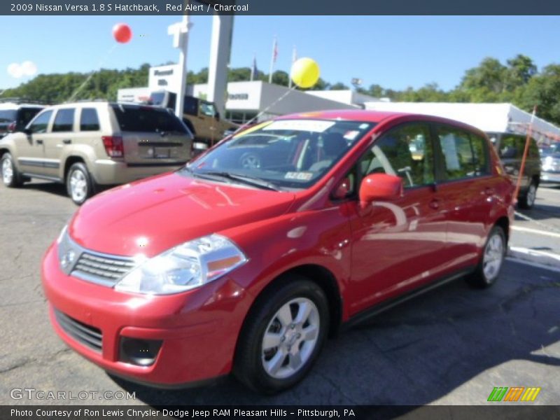 Red Alert / Charcoal 2009 Nissan Versa 1.8 S Hatchback