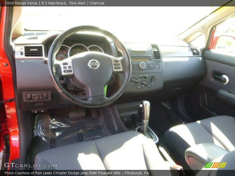 Red Alert / Charcoal 2009 Nissan Versa 1.8 S Hatchback