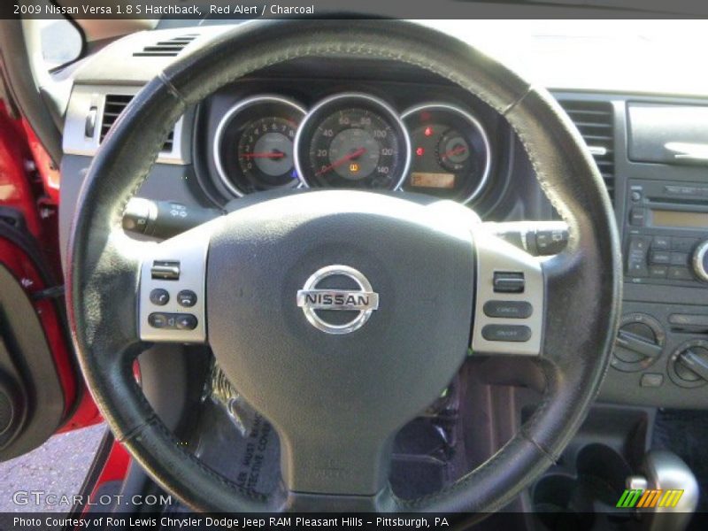 Red Alert / Charcoal 2009 Nissan Versa 1.8 S Hatchback