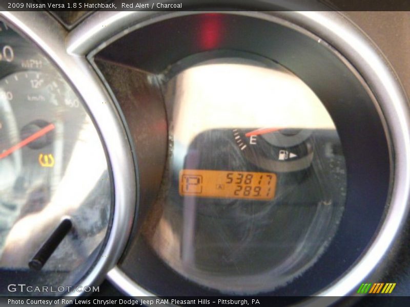 Red Alert / Charcoal 2009 Nissan Versa 1.8 S Hatchback