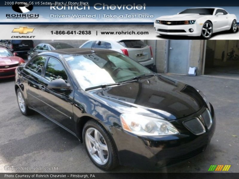 Black / Ebony Black 2008 Pontiac G6 V6 Sedan
